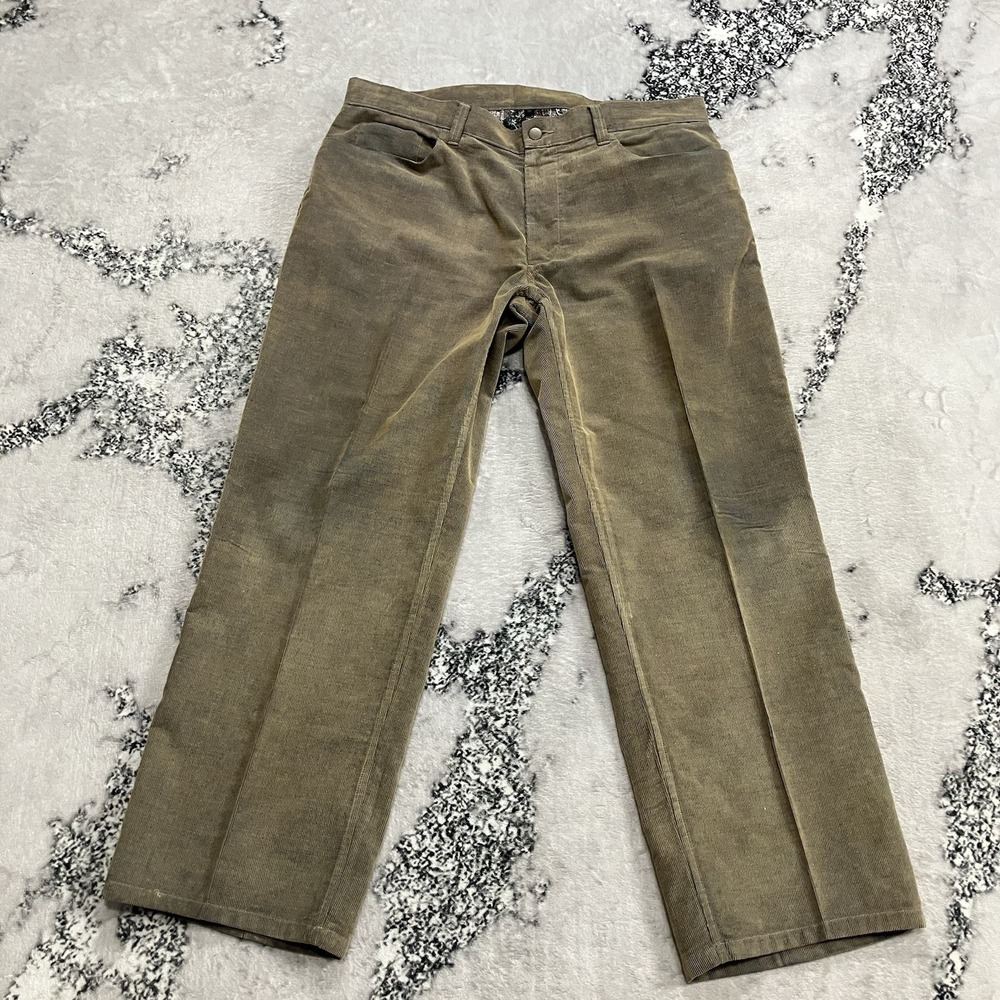 Robert Graham Corduroy Pants Brown Straight Leg‎ Flat Front Mens Size 36